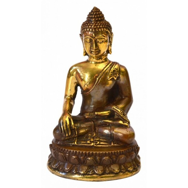 Thai-Buddha Messing Antik 8 Cm Figur Statue Skulptur Buddhismus Feng-Shui FM401-image
