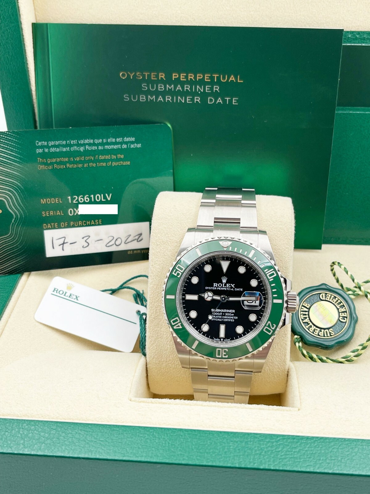 BRAND NEW Rolex Submariner 126610LV KERMIT STARBUCKS 41mm Box Paper 2022