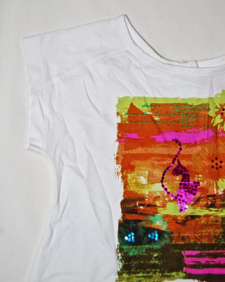 全新带标签设计师 Baby Phat 婴幼儿女孩象牙白亮片猫装饰 T 恤 18 个月 — 第 4/4 张图片