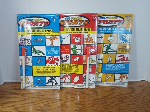 2007 Yes & Know Sports Invisible Ink Trivia & Game Book #1 #2 #3