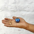 Antico Kugel Pesante 1.25 " Azzurro Vetro Blu Sfera Natale Ornamento Germania