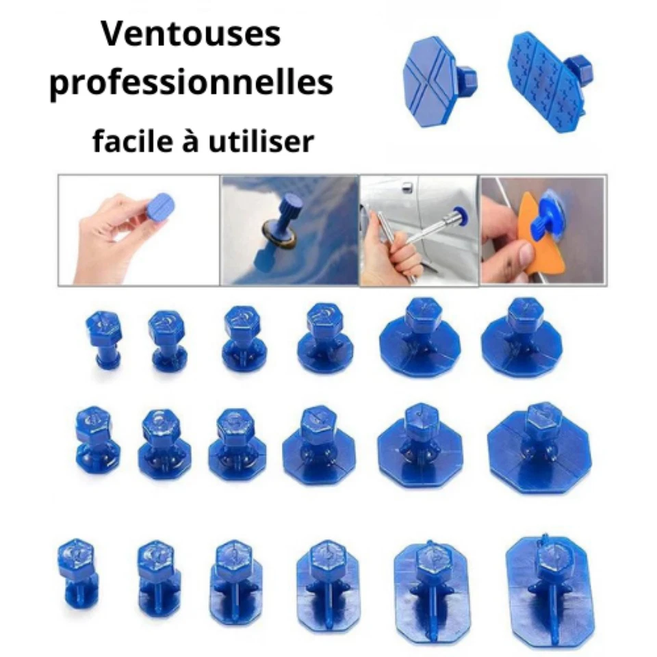 Kit de débosselage carrosserie sans peinture + pistolet à colle réparation auto - Photo 2/4