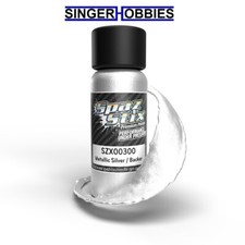 SPAZ STIX SZX00300 Metallic Silver/"Candy" Backer, Airbrush Ready Paint, 2oz HRP