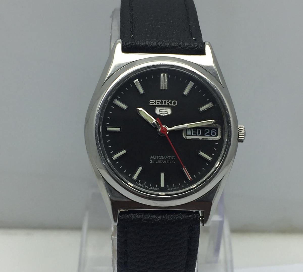 Seiko 5 Automatic 7S26-0450 Black Dial Day/Date Vintage Men's
