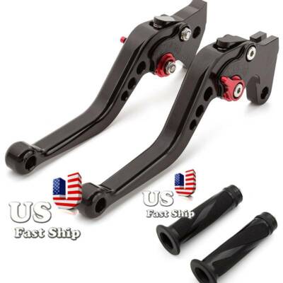 USA Stock Short Clutch Brake Lever And Grips For Virago 535/700/750/1000 Black