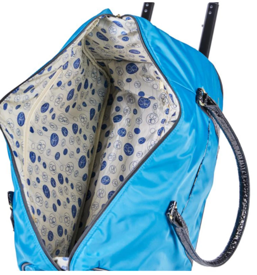 Samantha Brown Luggage Carry On Wheeled Weekender Nylon Jet Set Travel ~ Silver - Image 4 of 4