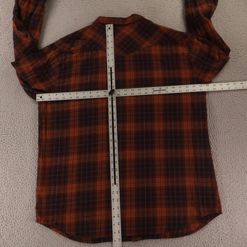Levis Shirt Mens 2XL Blue Orange Check 100% Cotton Twill Flannel Button Up - Picture 11 of 14
