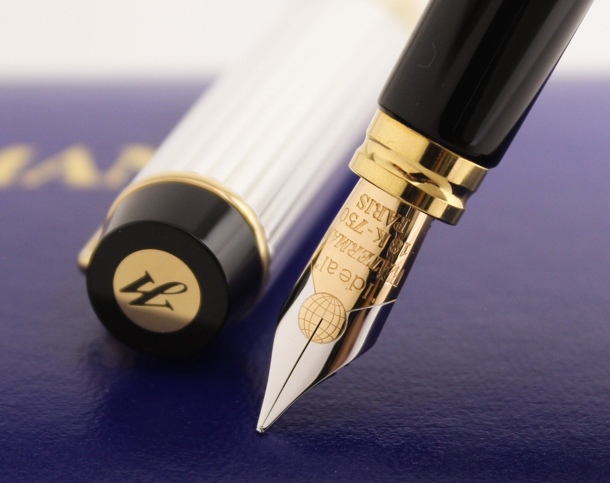 Waterman × Tiffany ボールペン ル・マン silver Waterman Le Man 100 Sterling Silver Pinstripe Fountain Pen | eBay