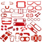 Red Interior Center Console Panel Cover Trim Kit for Jeep Wrangler Jl Jt 2018+