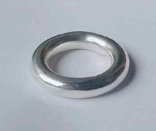 Solid 925 Sterling Silver Plain Round Band Ring Round Wide Thick Band Ring RM