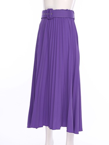 Womens Dress High Waist Skirt Elegant Dancewear Elastic Pleated Club Belt Work - Picture 19 of 71