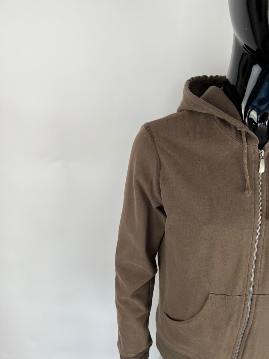 Malo Women's Brown Cotton Cashmere Full Zip Hoodie Size IT42 Malo Women's Brown Cotton Cashmere Full Zip Hoodie Size IT42