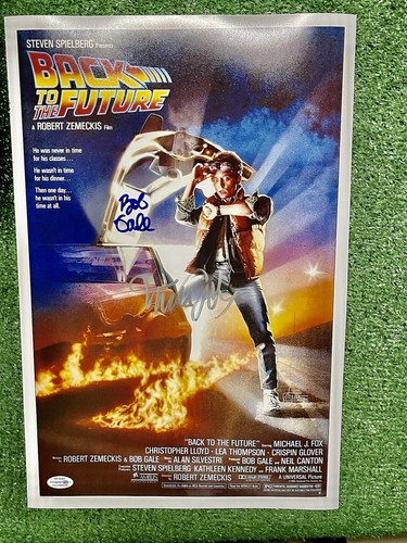 Michael J Fox + Bob Gale signed BTTF 11x17 Poster christopher tom billy tom dean - 第 1/12 張圖片