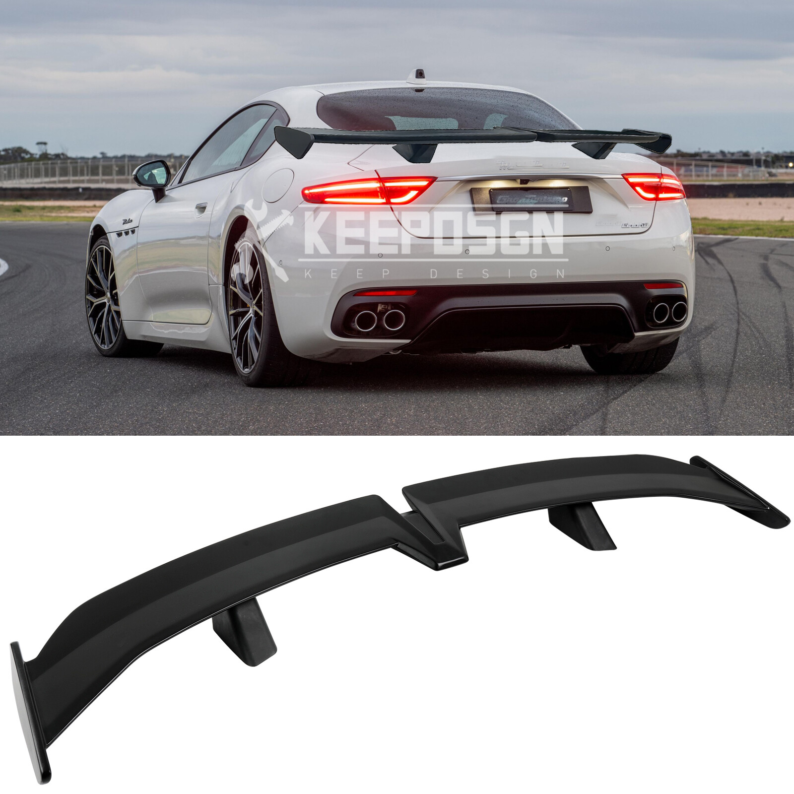 For Maserati GranTurismo 54" PRO Rear Trunk Spoiler Racing GT Wing Matte Black