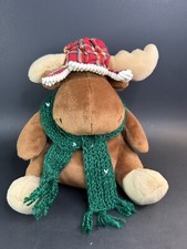 Moose Plush Stuffed Animal Toy Gund Igor Winter Nature Hat Scarf Forest Plaid 8"