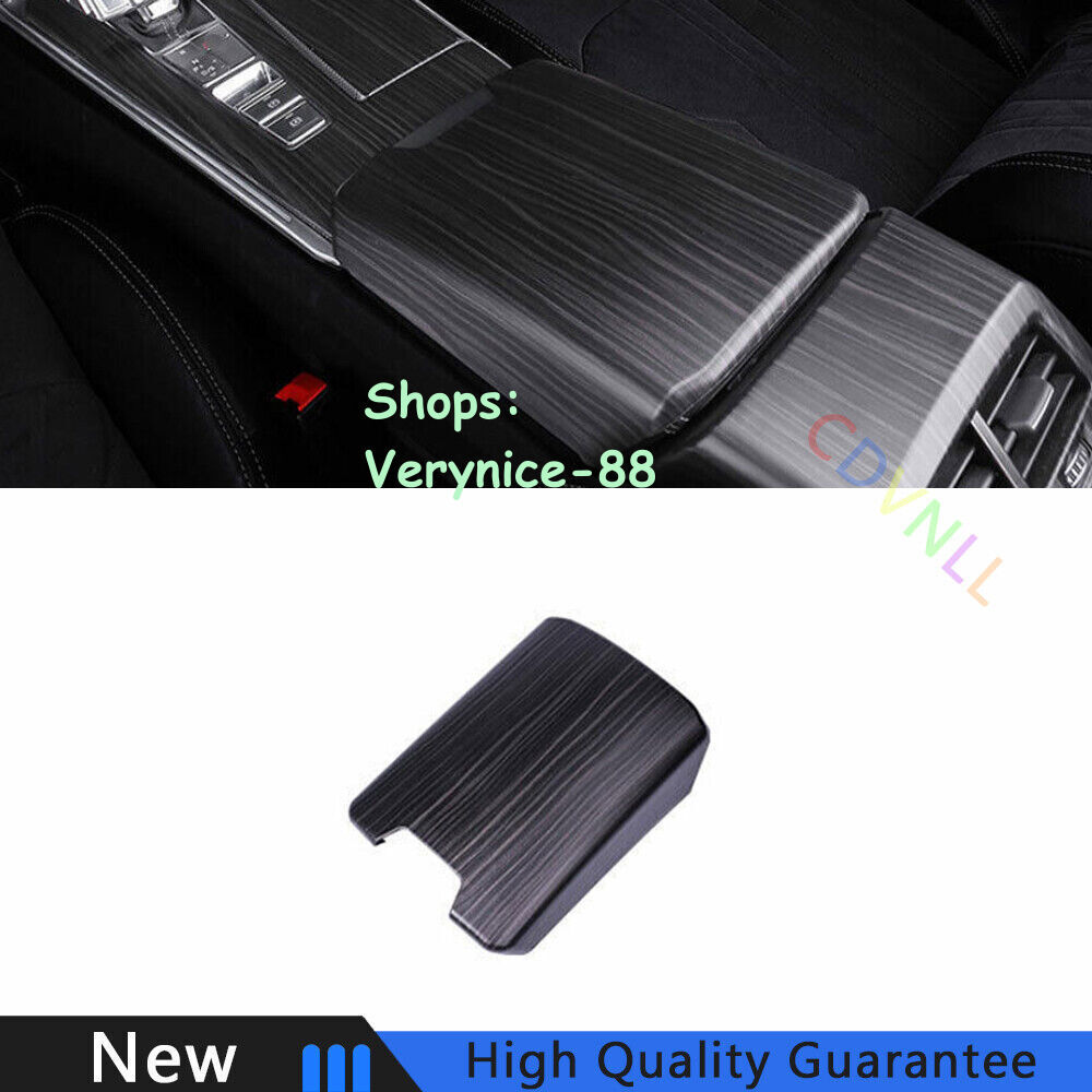 For Audi A6 A7 2019-2022 Black Wood Grain Central Console Storage Box Cover Trim