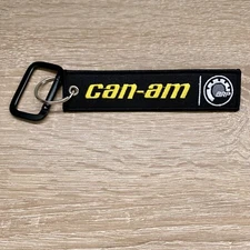 Can-Am BRP Keychain UTV ATV Off Road Motorcycle Double Sided Key Fob w Carabiner