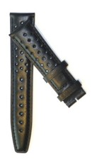 Perforated 20mm  22mm Sports Genuine Leather Band Strap for Tag Heuer Monaco