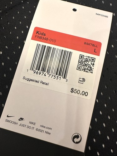 Nike Performance Mesh Reversible Sports Jersey Black Pixelated Logo Unisex New L - Picture 4 of 10