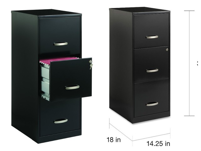 Office Designs 3 Drawer File Cabinet Black Steel Storage Organizer Metal Filing For Sale Online