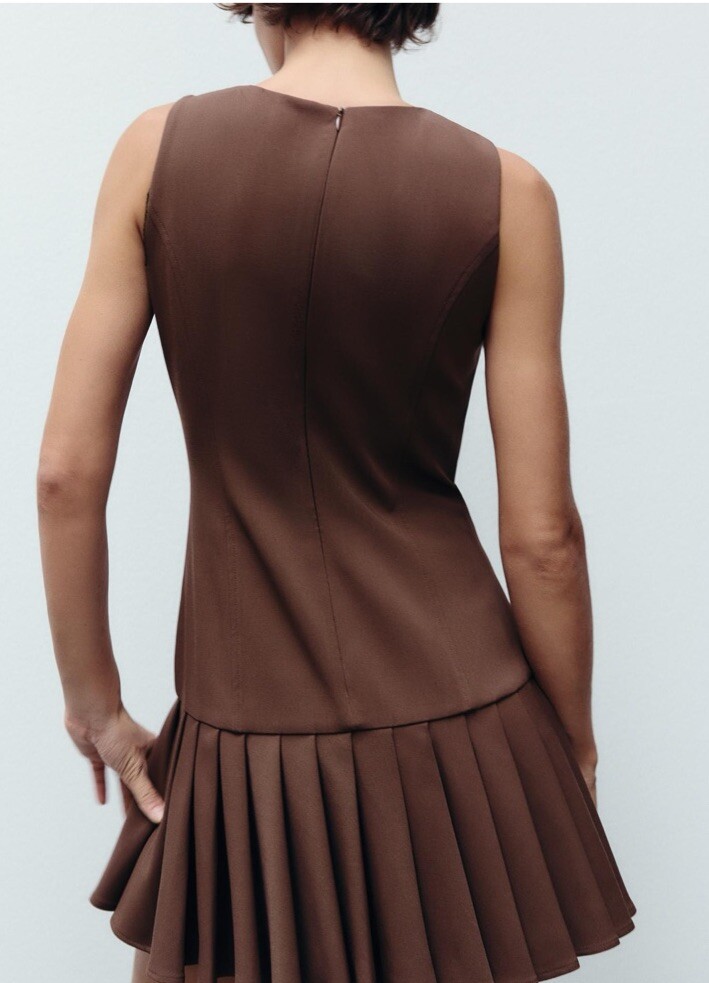 【marron♡ 】L'Or Belted Pleats Dress Tailored Crepe Belted Pleated Skirt Midi Shirt Dress | Karen