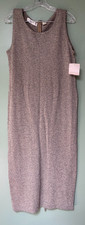 $328 DANA BUCHMAN VINTAGE LONG TANK DRESS BLENDED WOOL IN GRAY L-M MADE IN USA