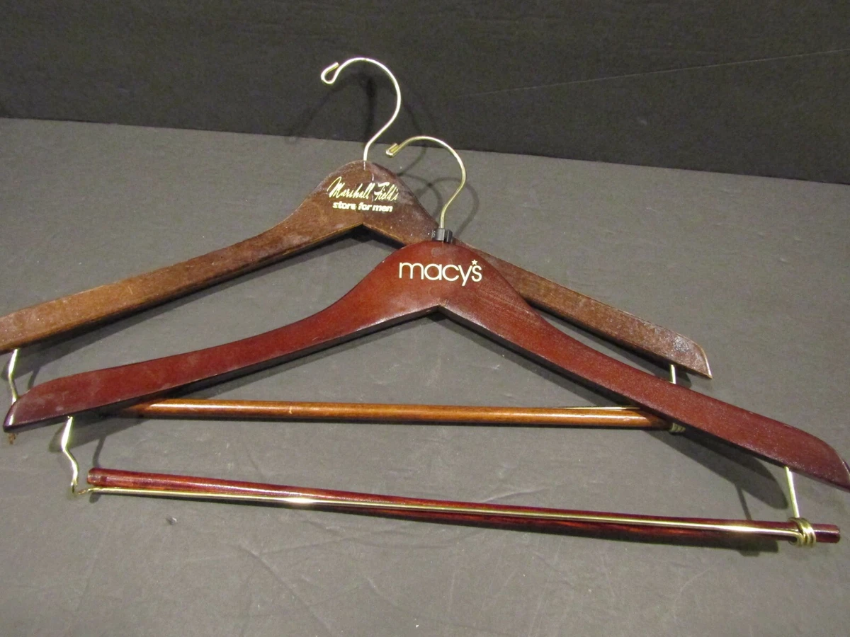 MARSHALL FIELD'S & MACY'S Dark Wood SUIT HANGERS For Coats Jackets