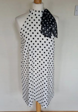 Zara Cream & Black polka Dot Dress size S with contrasting necktie