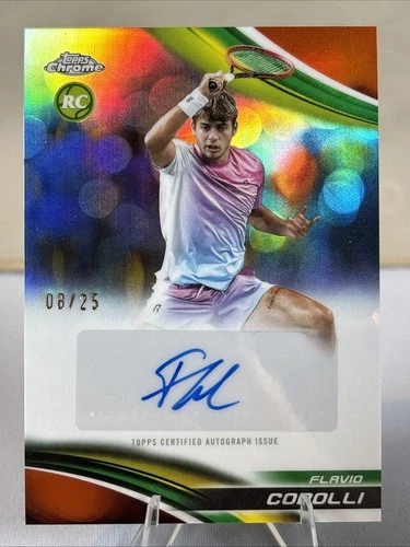 2025 Topps Chrome Tennis FLAVIO COBOLLI Rookie Orange Refractor Auto /25