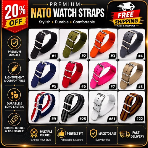 Nato Watch Strap Nylon Band Military Army Diver G10 MOD | 18mm 20mm 22 mm UK.