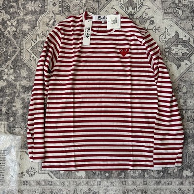 comme des garcons Play Striped T-Shirt Red/White