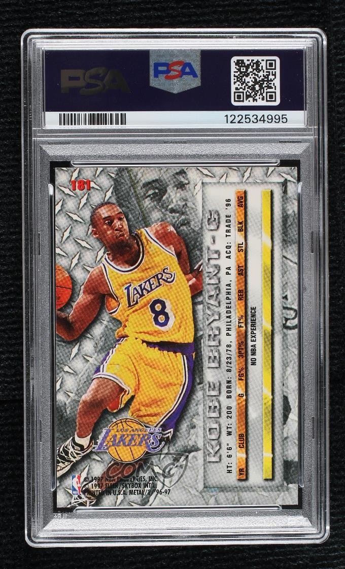1996-97 Fleer Metal Kobe Bryant #181 PSA 6 Rookie RC HOF view 2