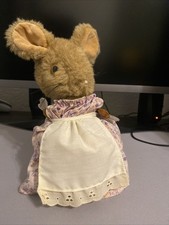 Rare Eden Wind-Up Musical Mouse Stuffed Plush Toy On Metal Base Working