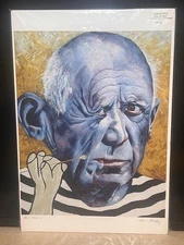 Lois Duffy Signed Art Print BLUE PICASSO  Portrait  SURREALISM & REALISM 13 x 19