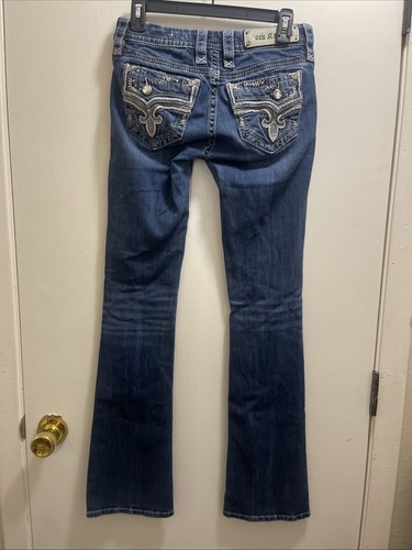 Rock Revival Betty Jeans Damen 26x32 Blau Denim Faded Easy Bootcut Strass - Bild 3 von 9