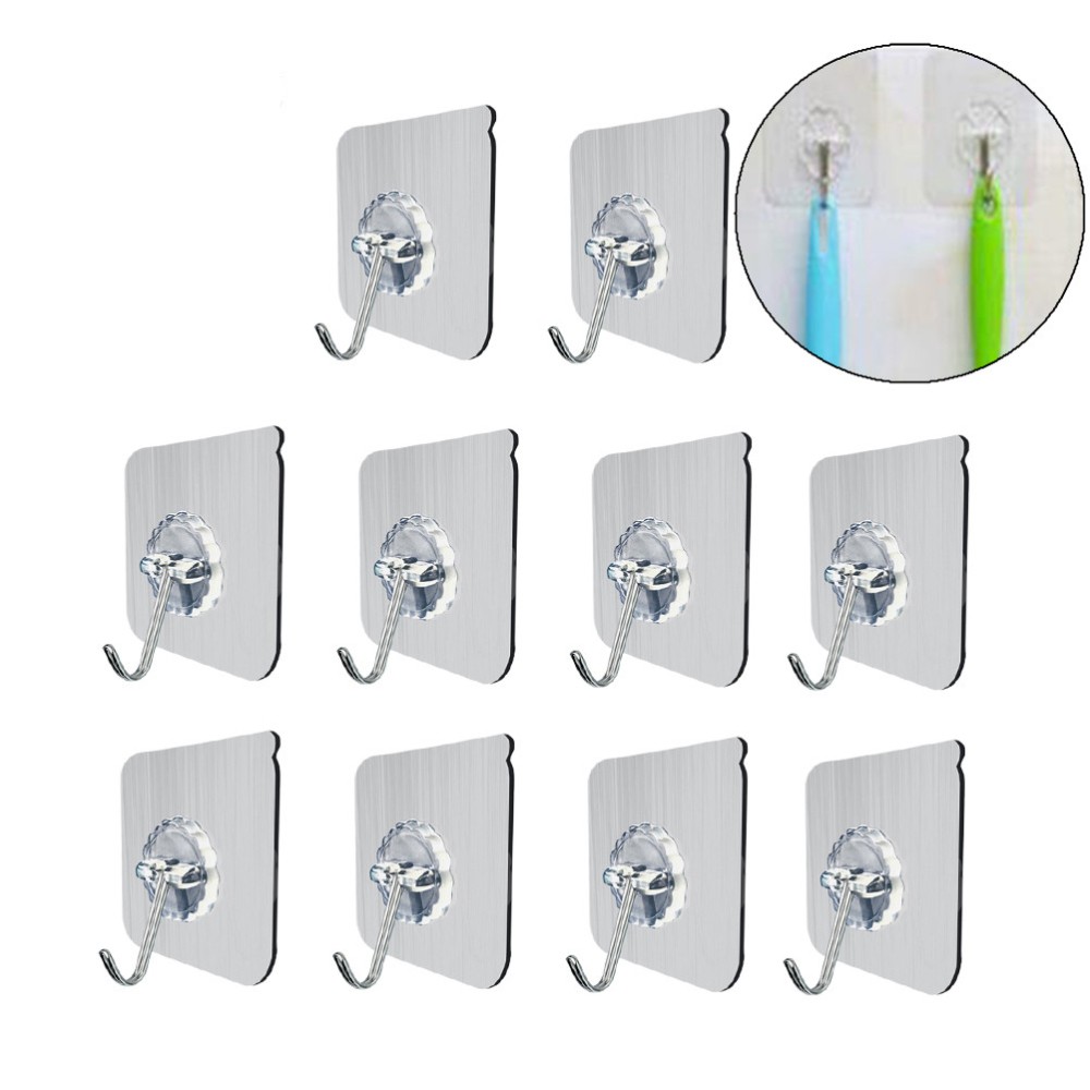 20 No-Damage Adhesive Hooks for Easy Home Organization