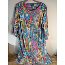 Tommy Hilfiger Jaipur Paisley bell sleeve sheath stretch dress size 16