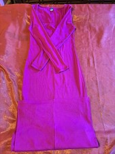 Old Navy Dress Womens S Ribbed Knit Long Sleeve Bodycon Midi Pink Square Neck