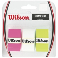 Wilson Pro Overgrip-Comfort 3pk-Assorted-White/Green/Pink White, Green, Pink
