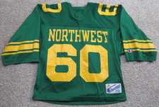 VTG 1980's Northwest Champion Yellow Green Football Jersey 60 Mens M Made in USA
