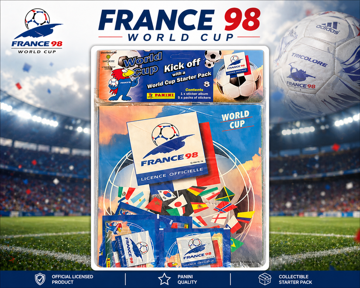 切手　football 1998年WORLD CUP記念　France サッカー Panini World Cup 98 France 1998 Starter Pack Empty Album & 5