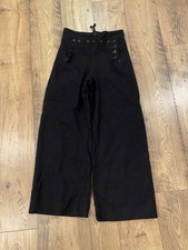Vintage 1940s WW2 US Navy Crackerjack 13 Button Sailor Wool Flared Pants 30R