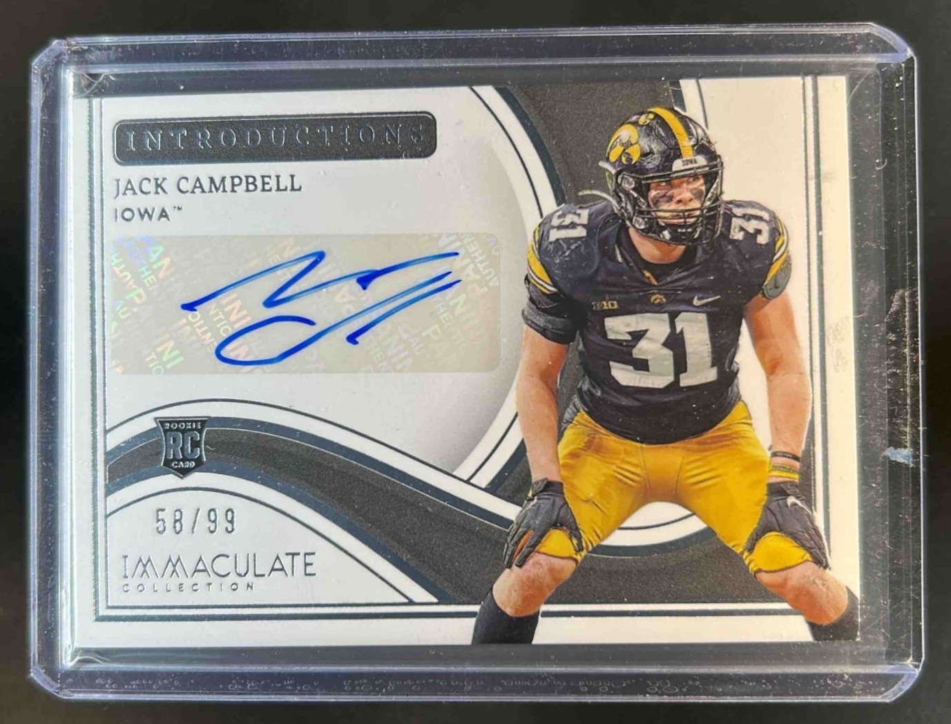 Jack Campbell Panini Immaculate Collection Collegiate Immaculate Introductions Autographs #IIJC Base