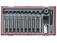 Image of Teng Torx Bit Socket Set 23 Piece 1/2in Drive Short And Long In A Tray TTTX23