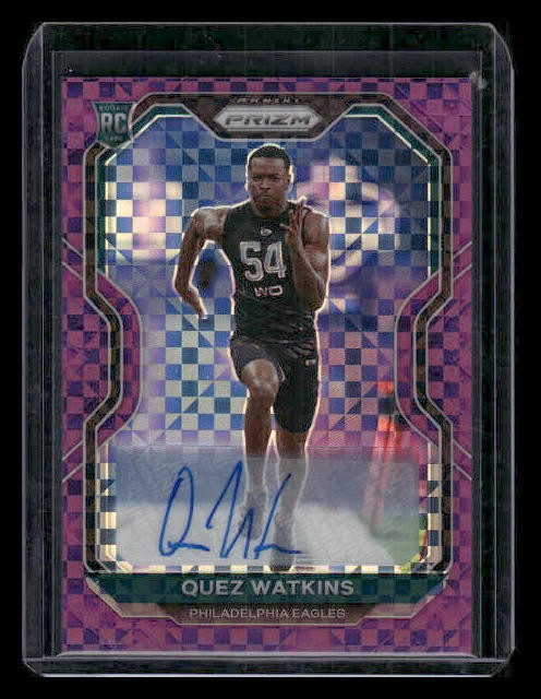 2020 Panini Prizm #344 Quez Watkins /49 Rookie Autographs Purple Power Eagles