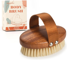 Dry Brushing Body Brush - Natural Boar Bristle Dry Body Brush for Lymphatic D...