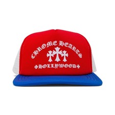 Chrome Hearts Printed King Taco Logo Trucker Hat Red White Blue Pre-Owned