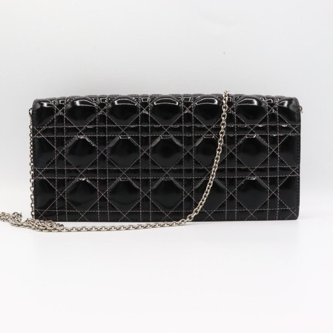 Christian Dior Shoulder Bag Purse Cannage Black Authentic