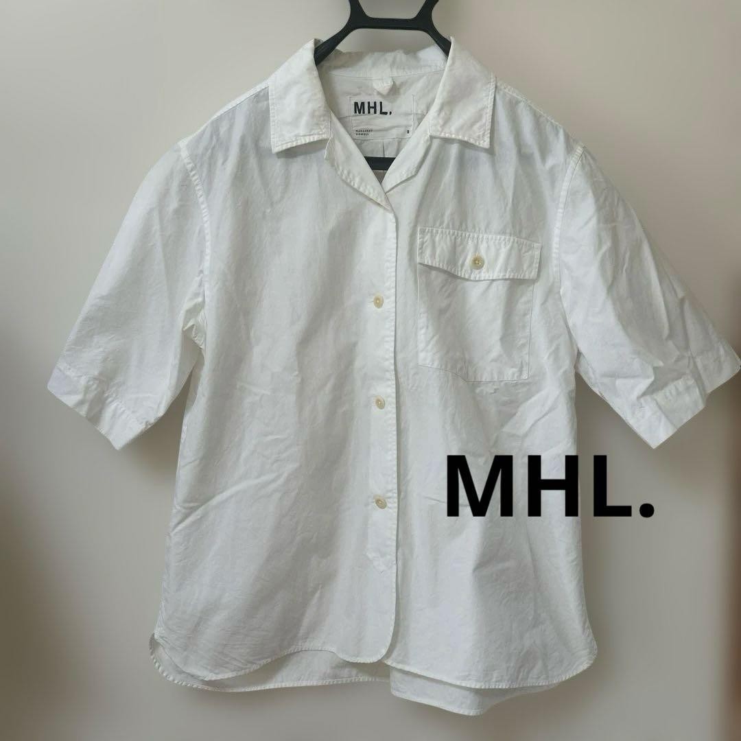 MHL Margaret Howell Short-Sleeve Cotton Shirt White 2 Used JAPAN