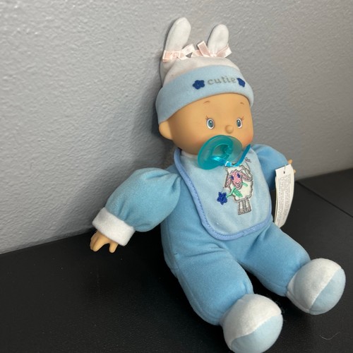 Vintage 00" Walmart Kid Connection 9" Bean Bag Baby Cutie Boy ciuccio blu - Foto 5 di 8